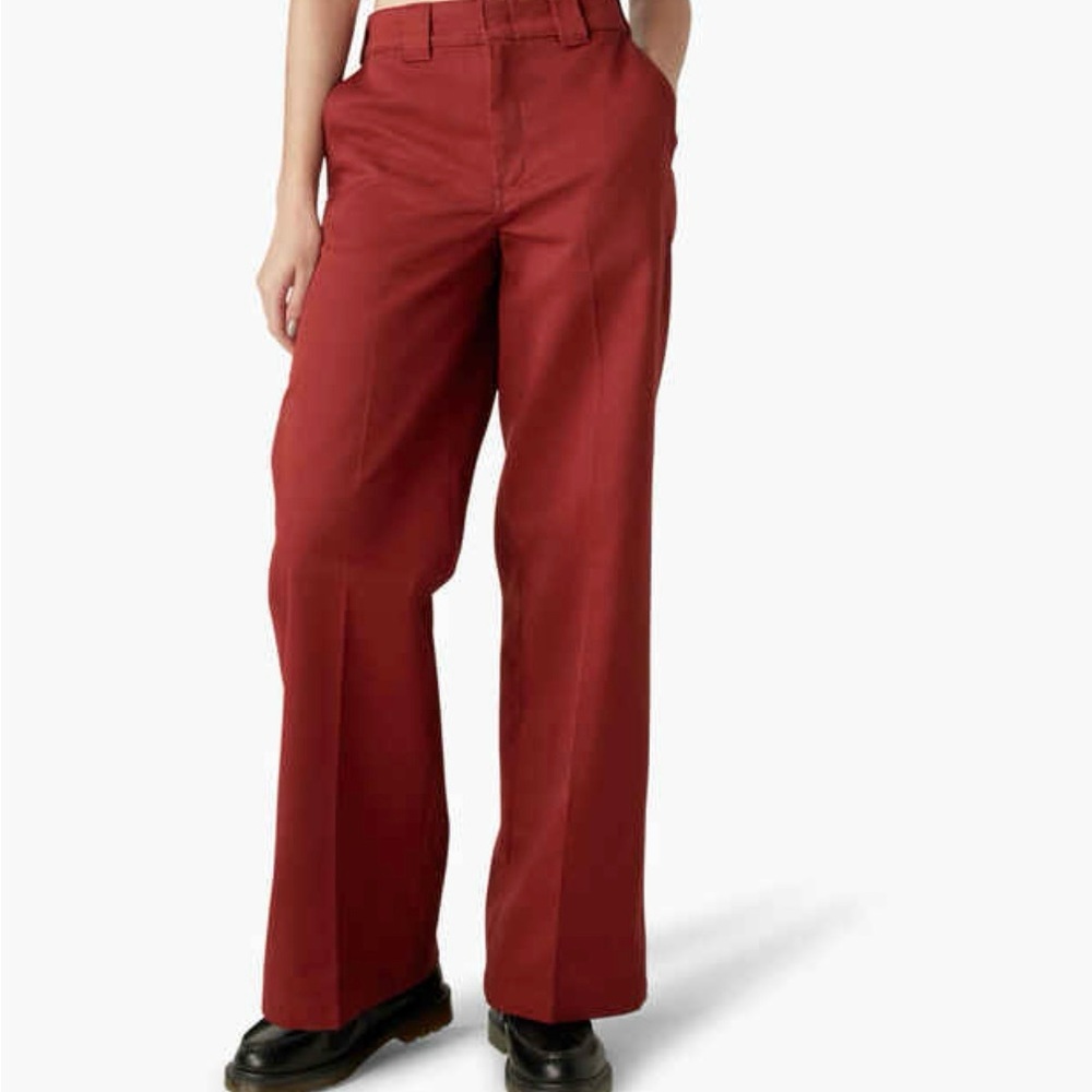 Dickies Women’s Regular Fit Wide Leg Pants, RED SIZE 8R